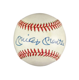Mickey Mantle Single Signed Official A.L. Baseball